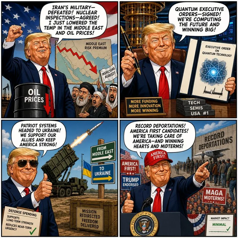 Satirical editorial cartoon