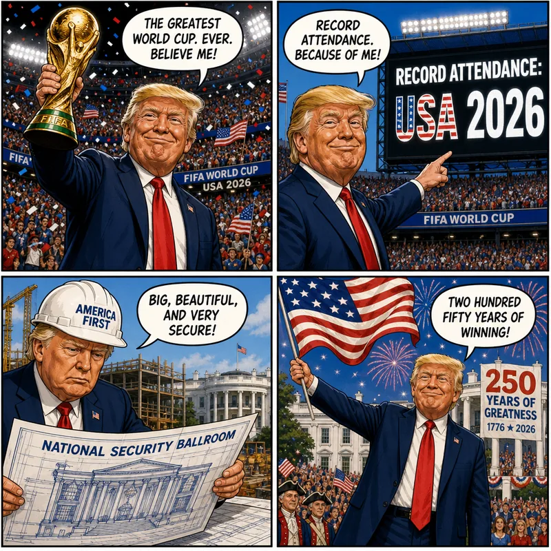 Satirical editorial cartoon