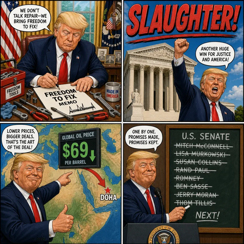 Satirical editorial cartoon