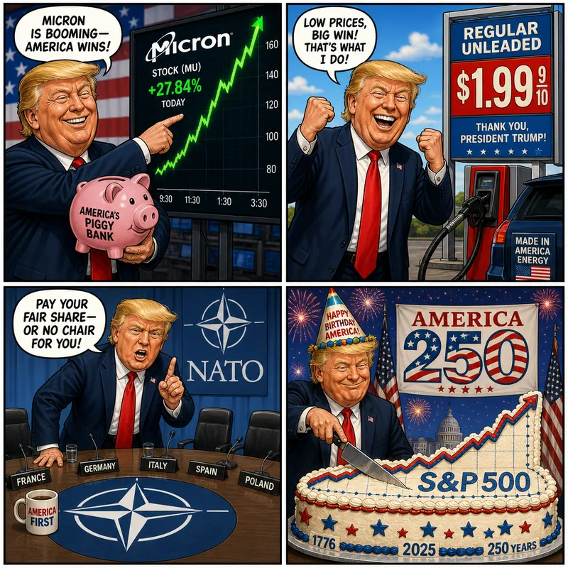 Satirical editorial cartoon