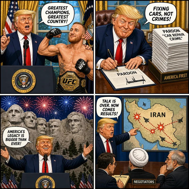Satirical editorial cartoon