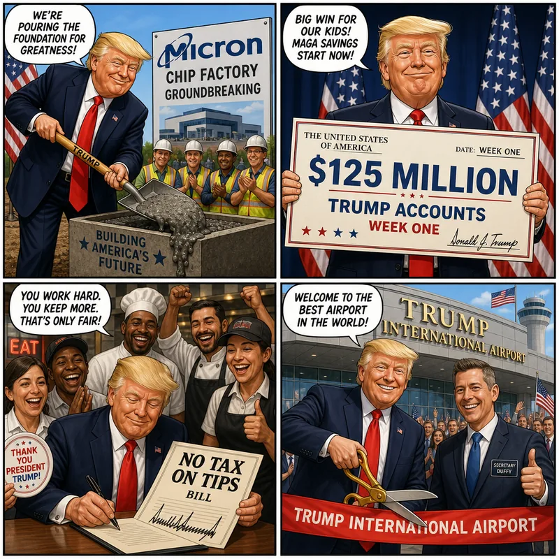 Satirical editorial cartoon