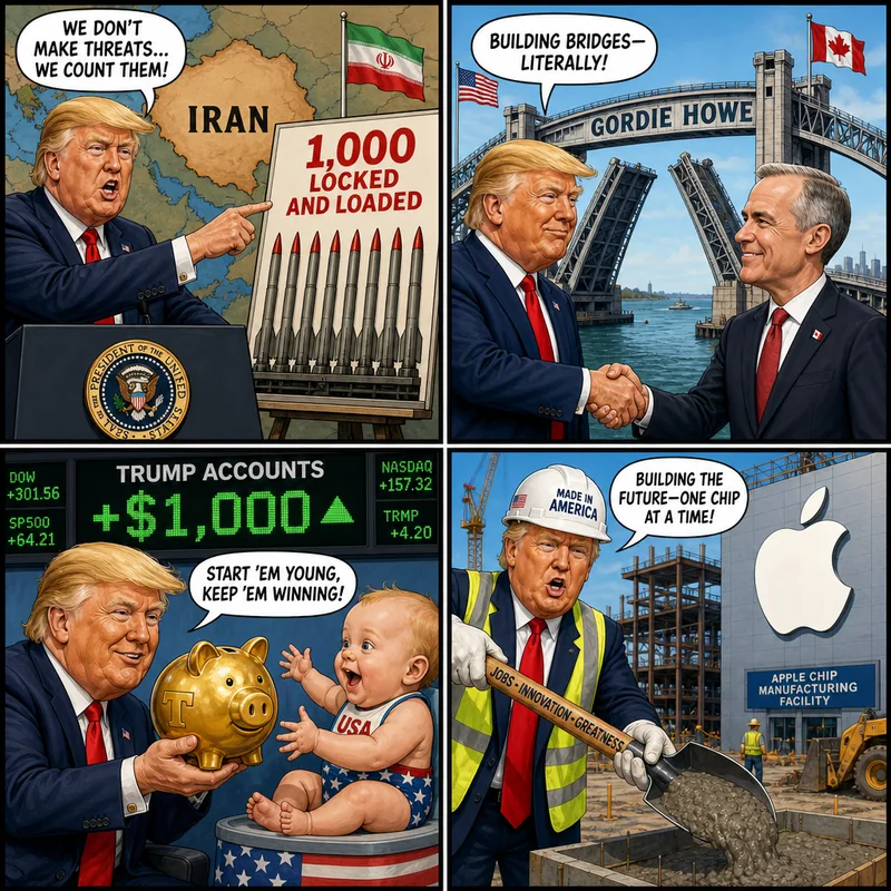 Satirical editorial cartoon