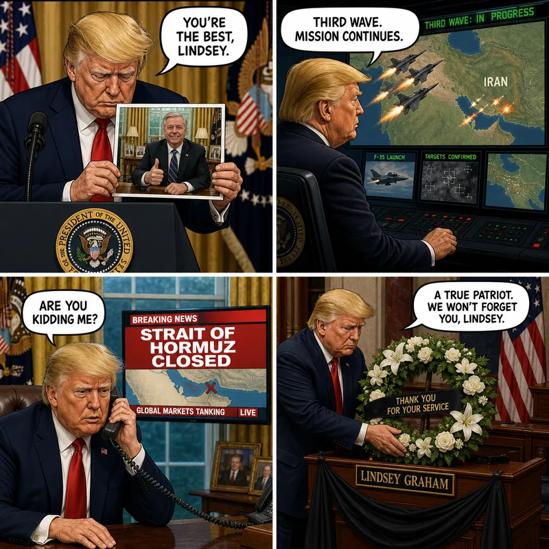 Satirical editorial cartoon