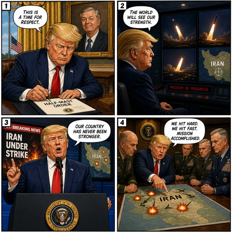 Satirical editorial cartoon