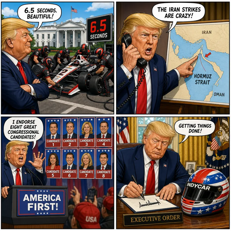 Satirical editorial cartoon