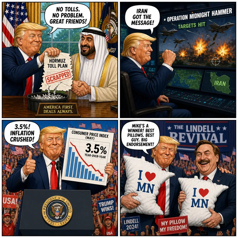 Satirical editorial cartoon