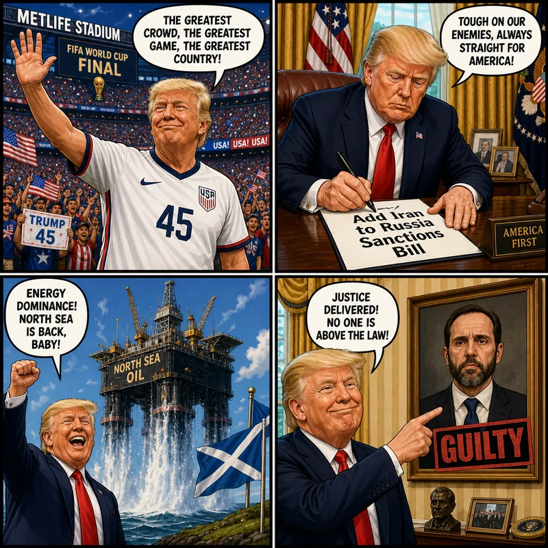 Satirical editorial cartoon