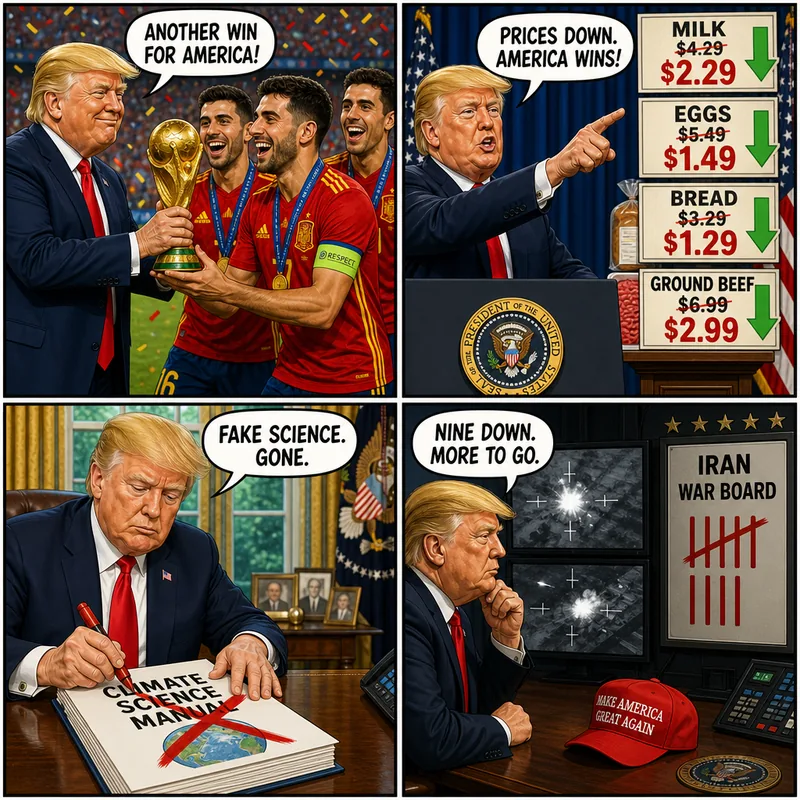 Satirical editorial cartoon