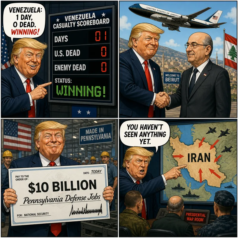 Satirical editorial cartoon