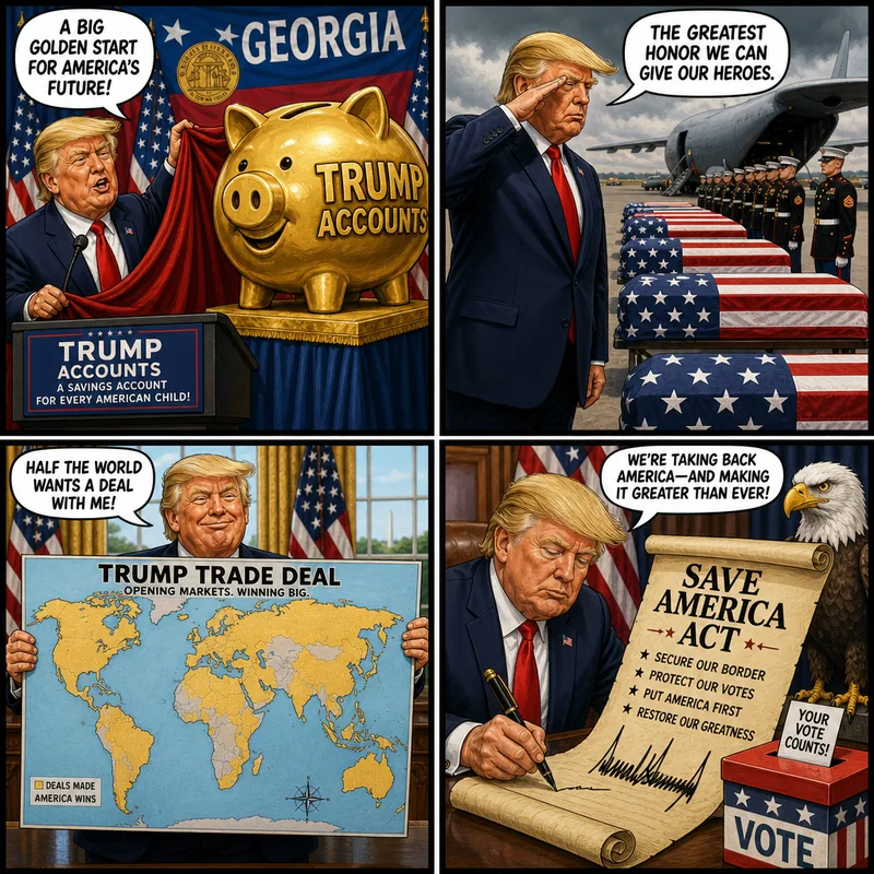 Satirical editorial cartoon