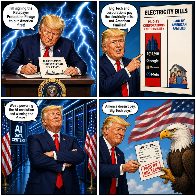 Satirical editorial cartoon