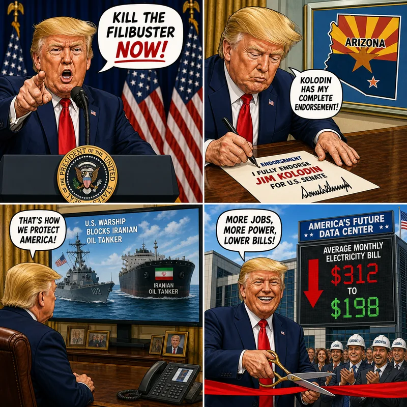 Satirical editorial cartoon