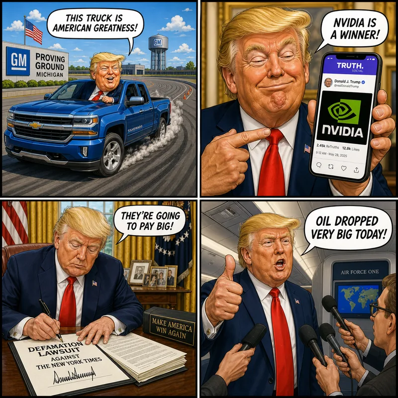 Satirical editorial cartoon