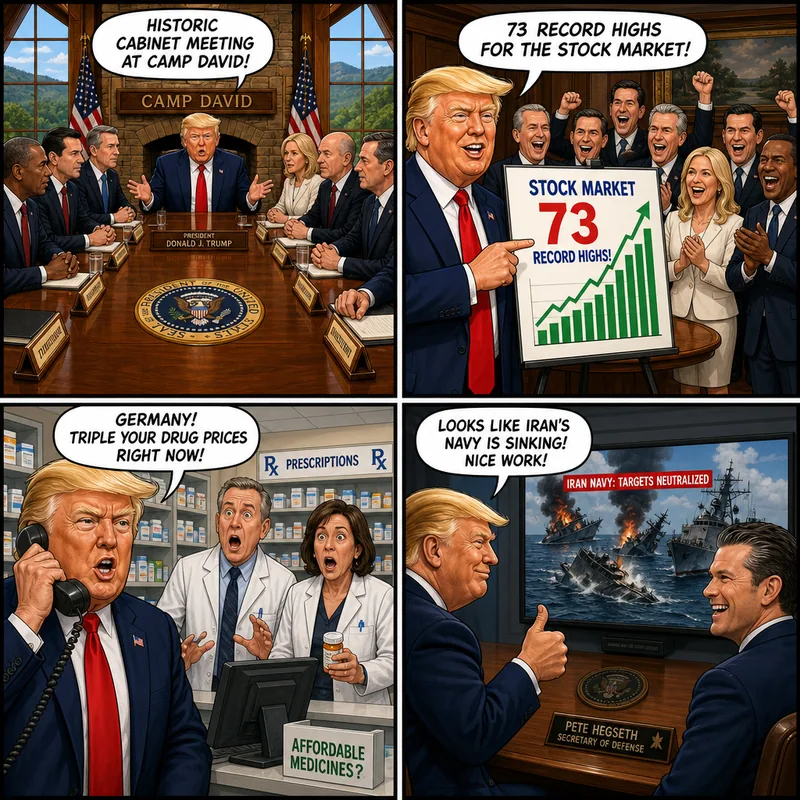 Satirical editorial cartoon