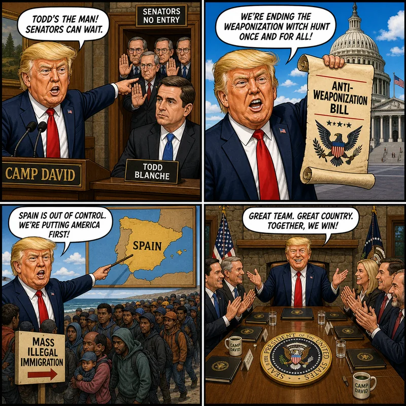 Satirical editorial cartoon