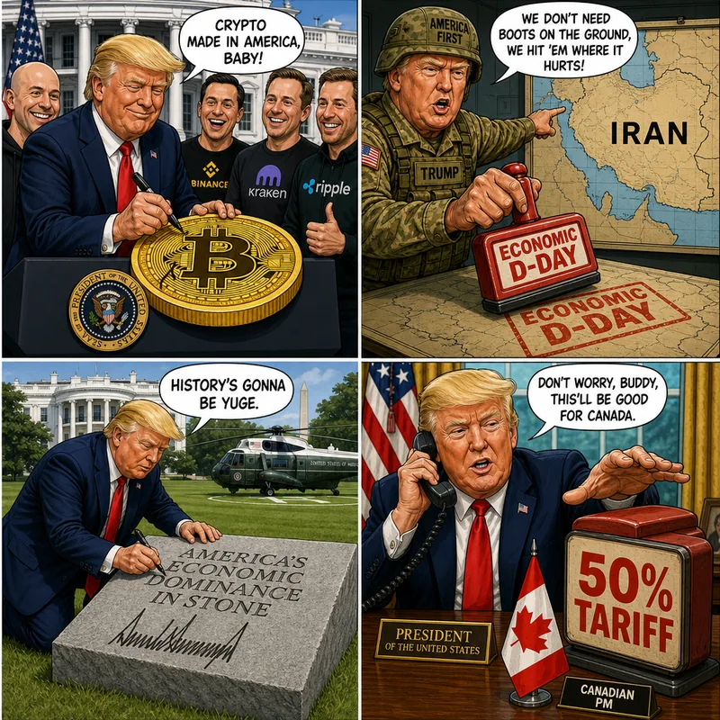 Satirical editorial cartoon