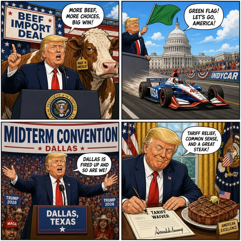 Satirical editorial cartoon