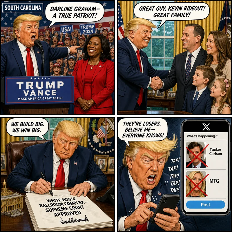 Satirical editorial cartoon