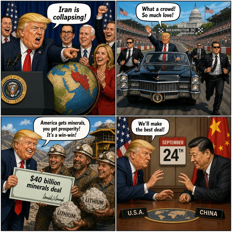 Satirical editorial cartoon