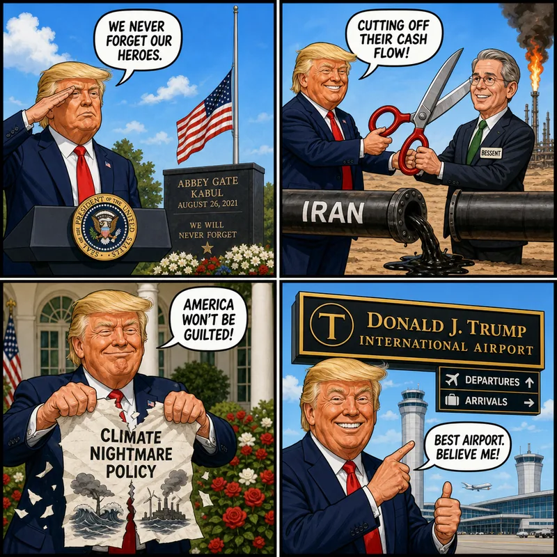 Satirical editorial cartoon
