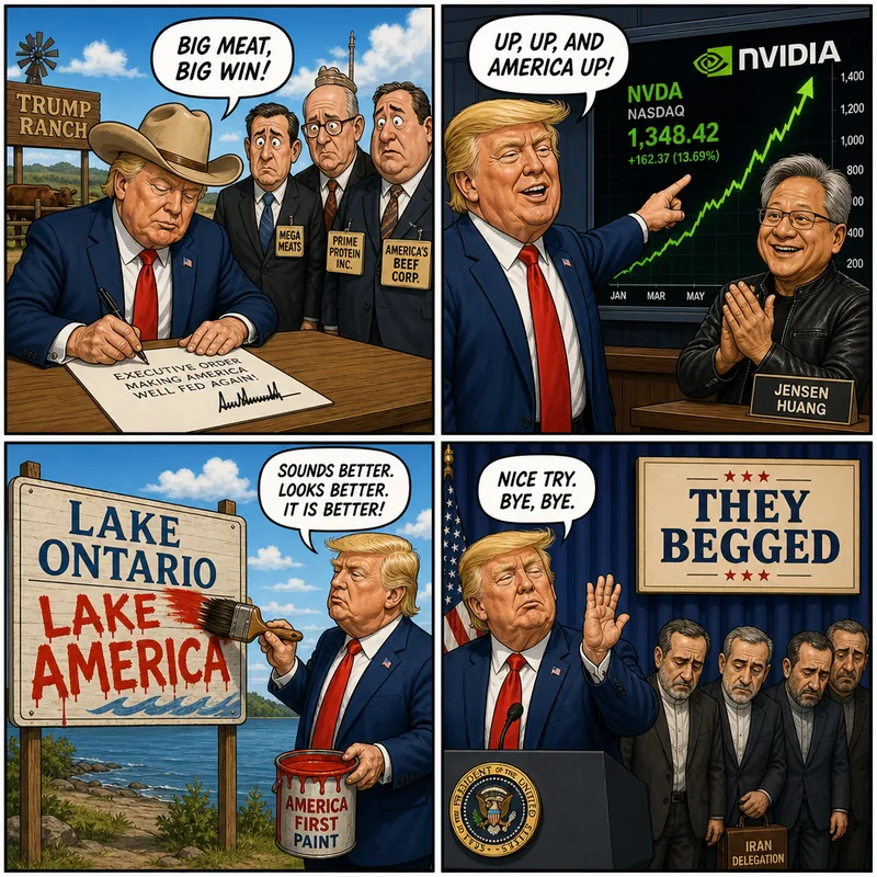 Satirical editorial cartoon