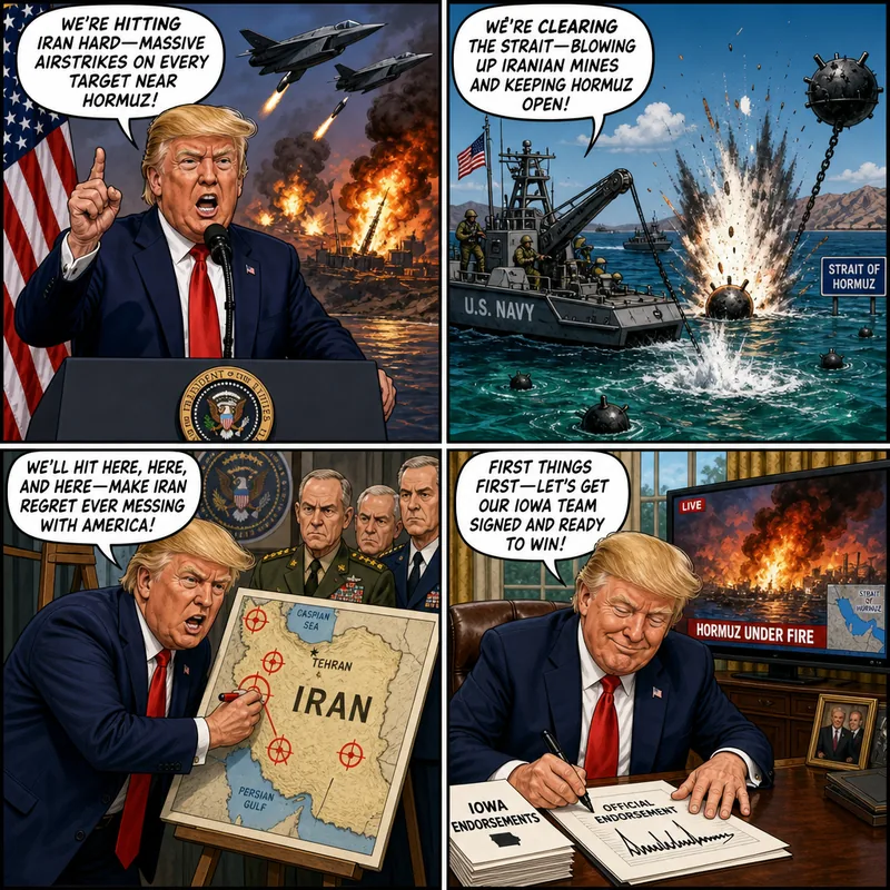Satirical editorial cartoon