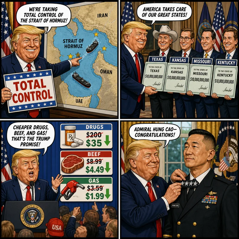 Satirical editorial cartoon