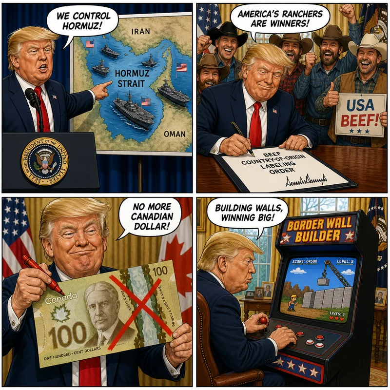 Satirical editorial cartoon