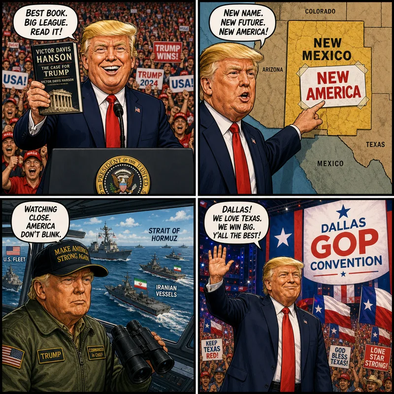 Satirical editorial cartoon