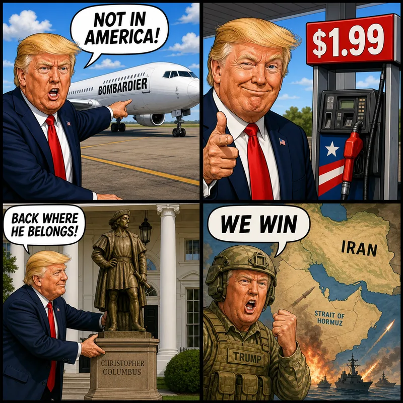 Satirical editorial cartoon