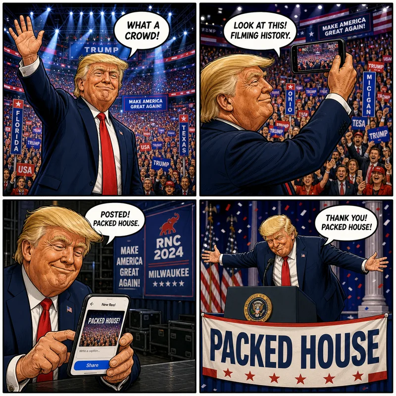 Satirical editorial cartoon