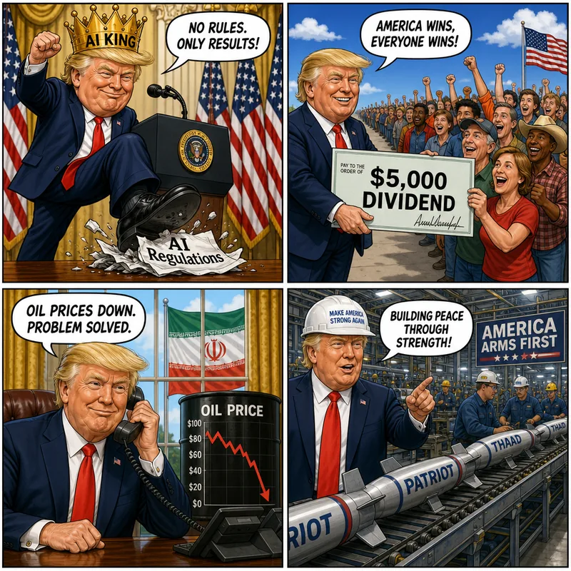 Satirical editorial cartoon