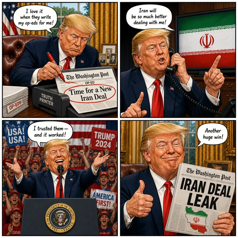 Satirical editorial cartoon