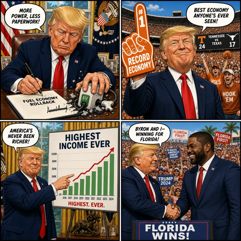 Satirical editorial cartoon