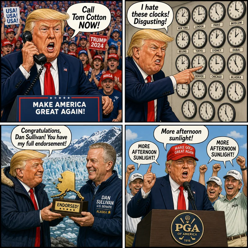 Satirical editorial cartoon