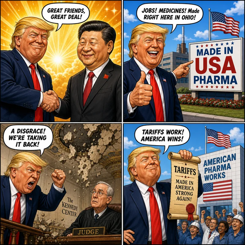 Satirical editorial cartoon