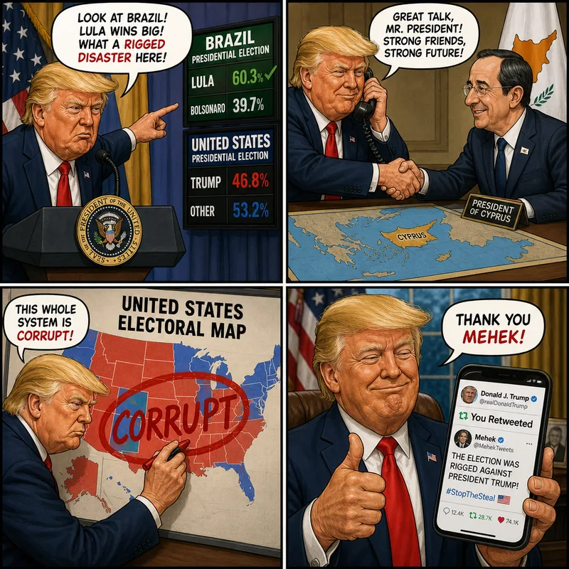 Satirical editorial cartoon