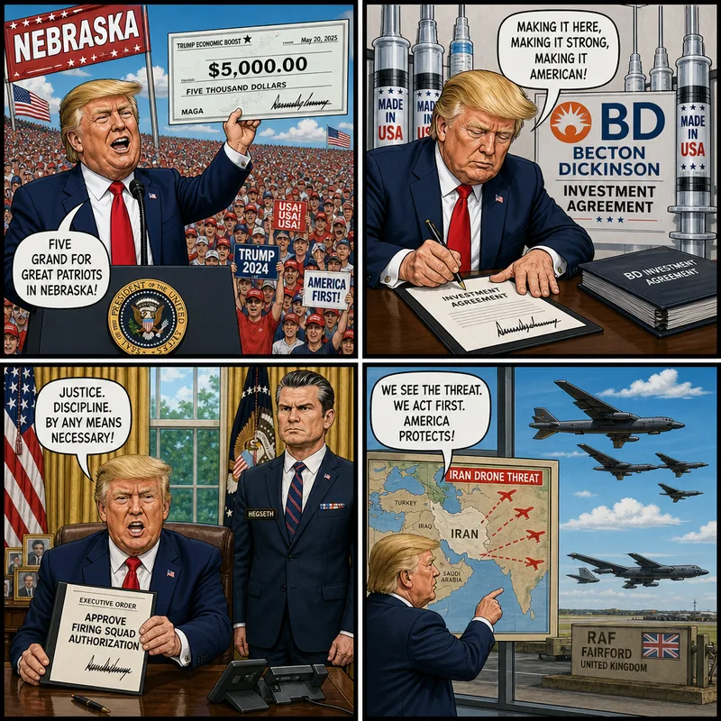 Satirical editorial cartoon