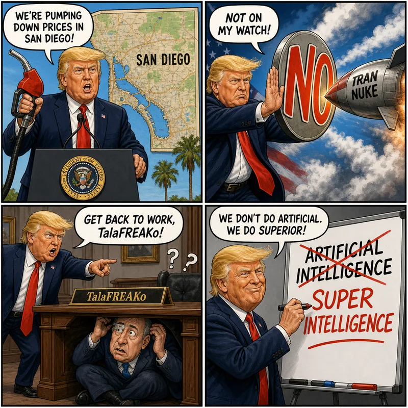 Satirical editorial cartoon