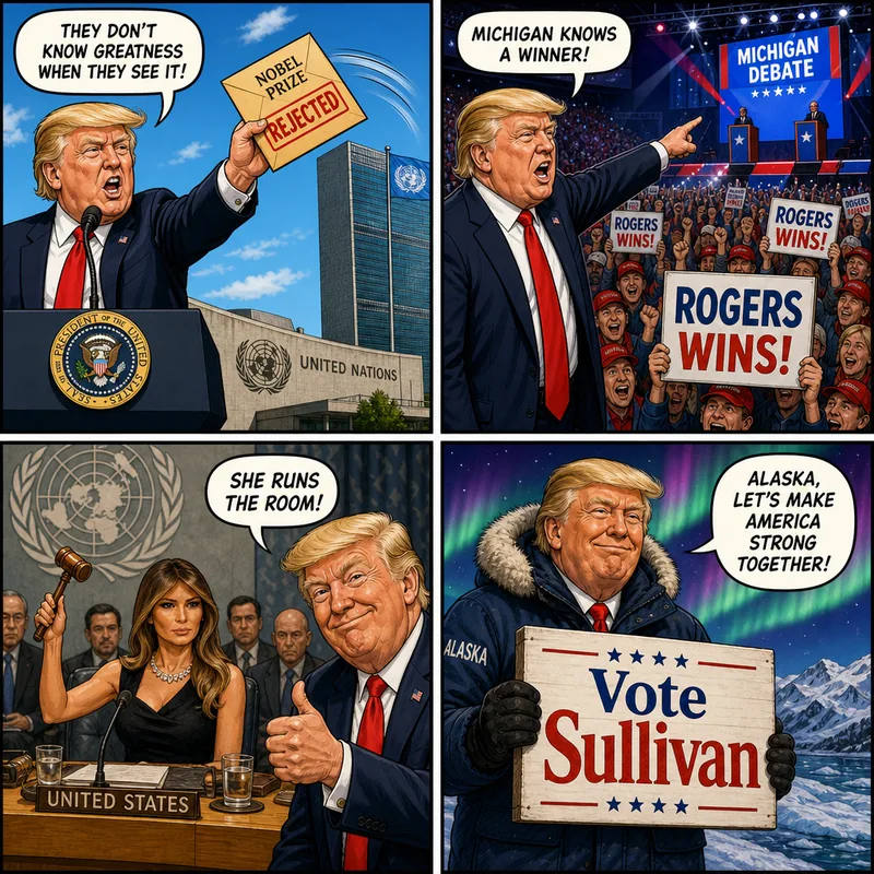 Satirical editorial cartoon