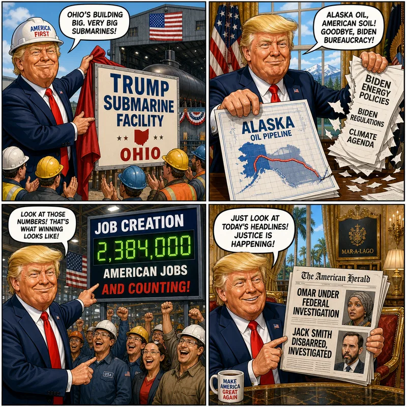 Satirical editorial cartoon